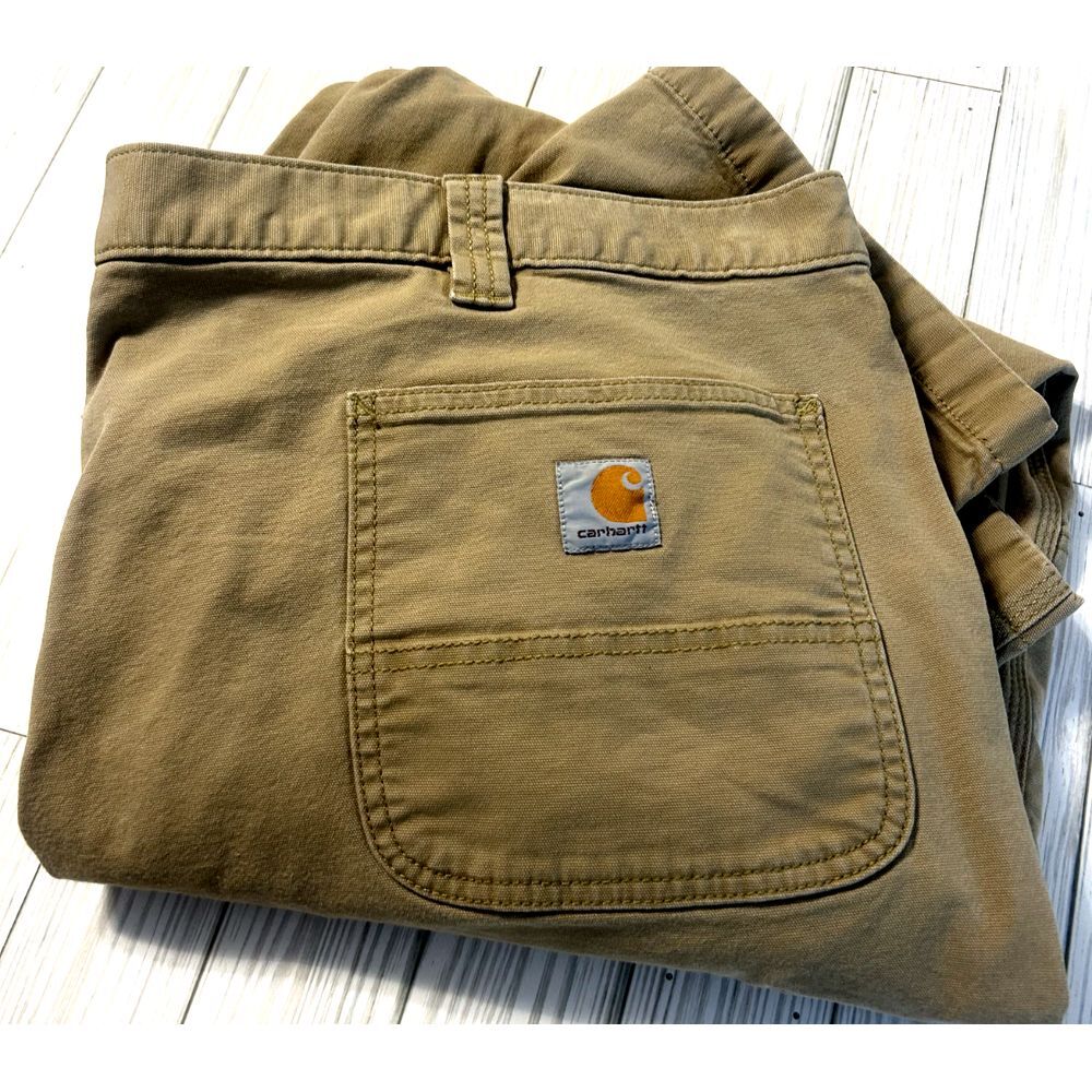 Carhartt Relaxed Fit Brown Cotton Canvas Workwear Mens Pants 46x32